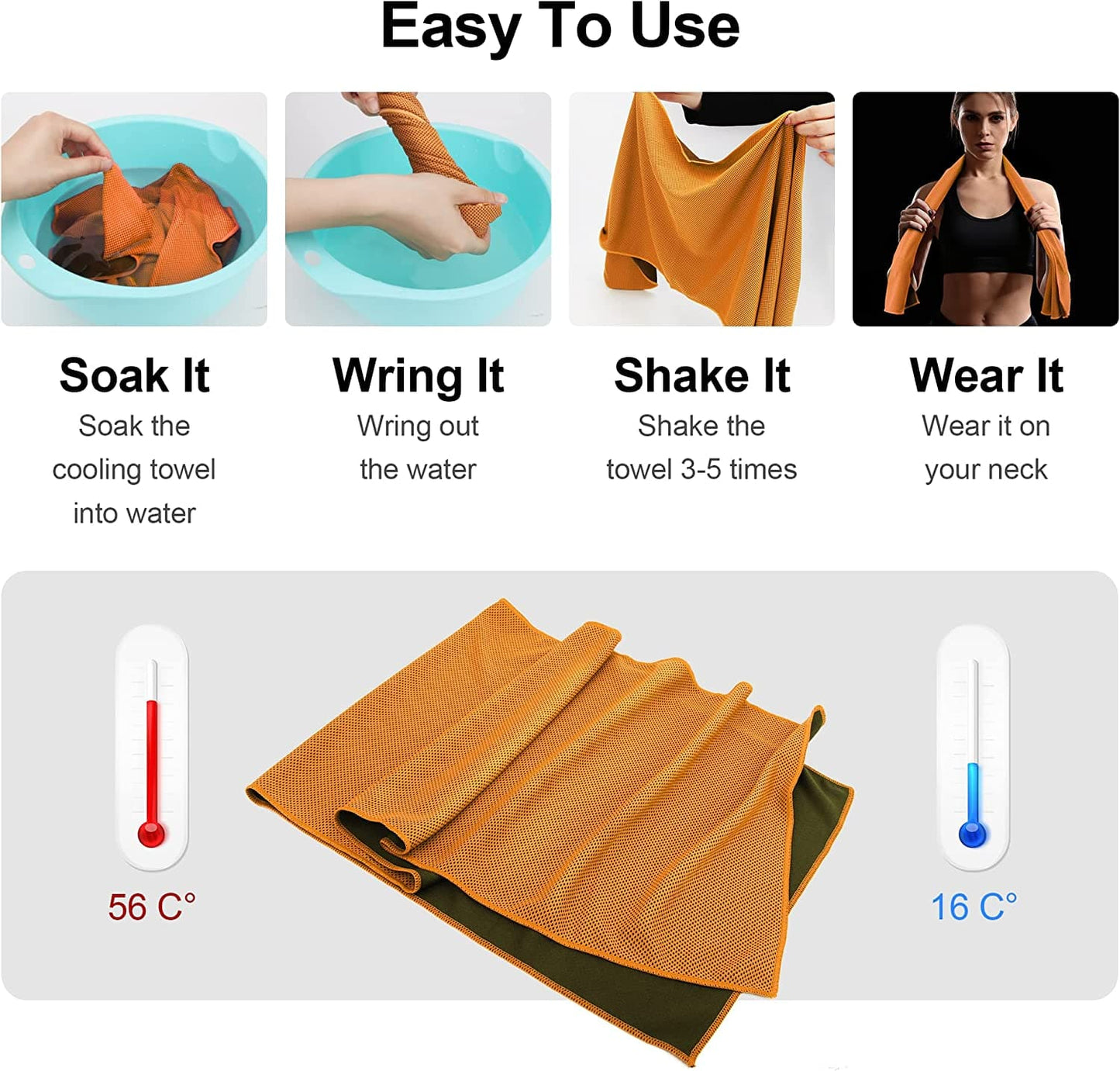 instruction for instant cooling towel