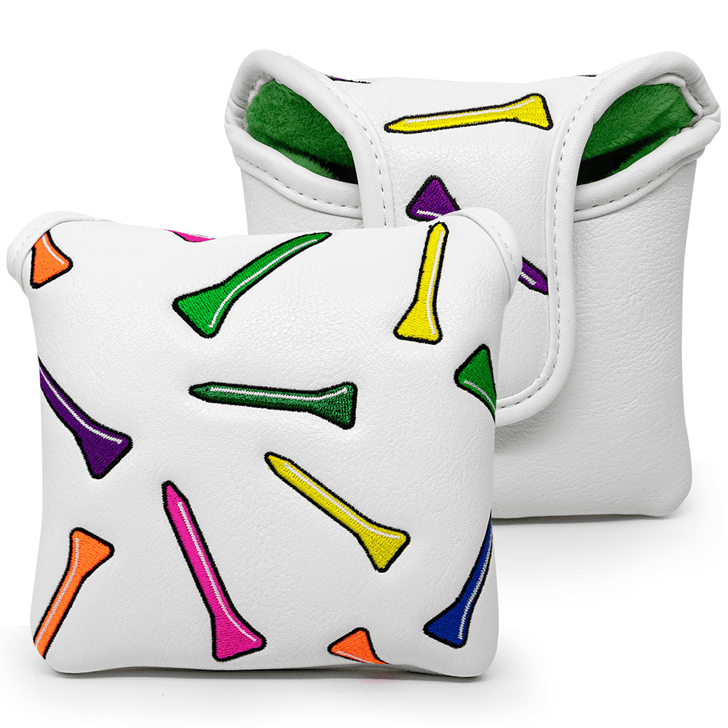 colorful tees mallet putter head covers front and back sides