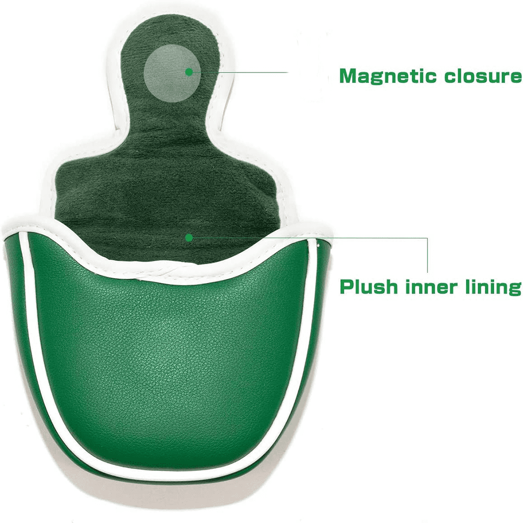 Green lucky clover mallet putter cover magnetic