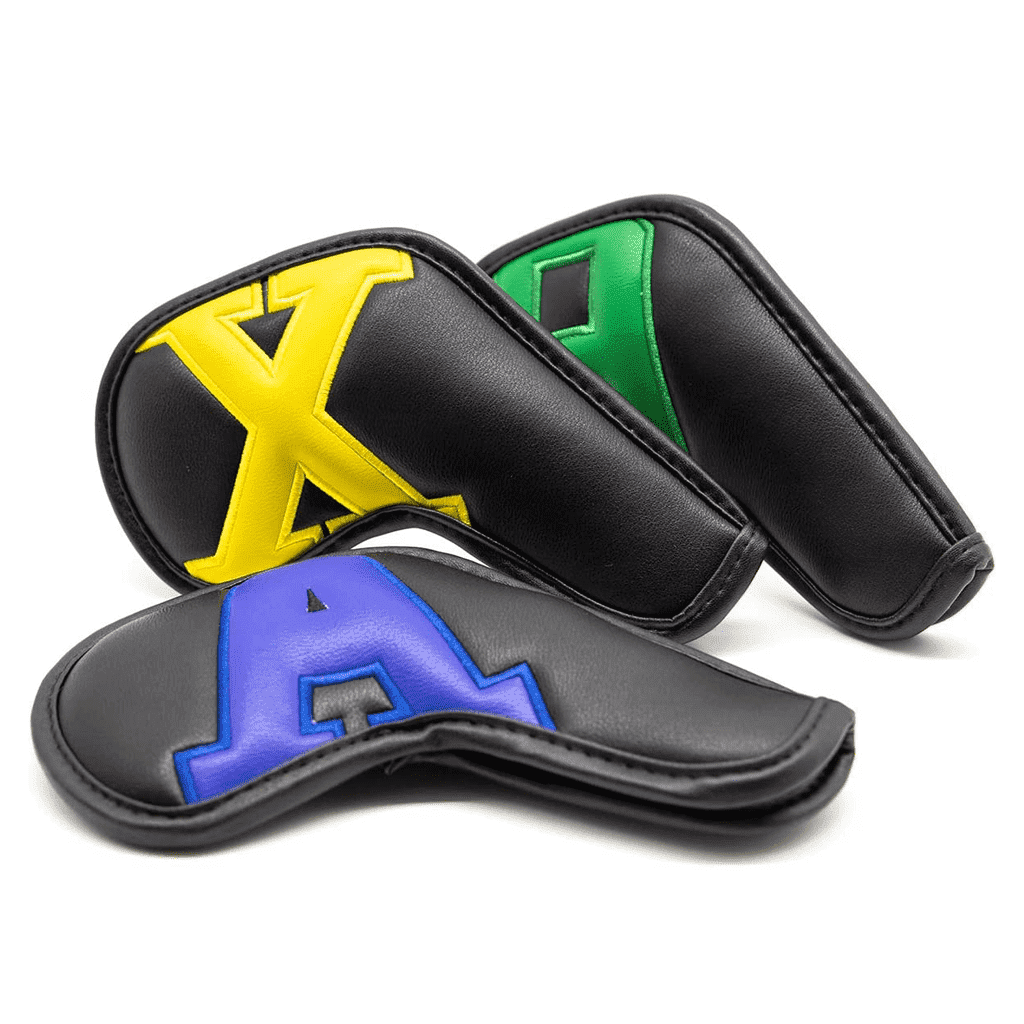 Colorful Number Black Leather golf iron headcovers