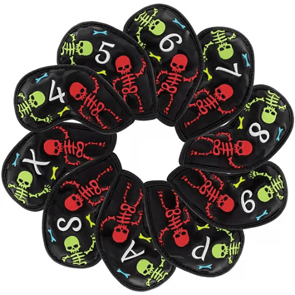 Black Leather Skeleton iron covers set of 10pcs(4-9,PSAX)