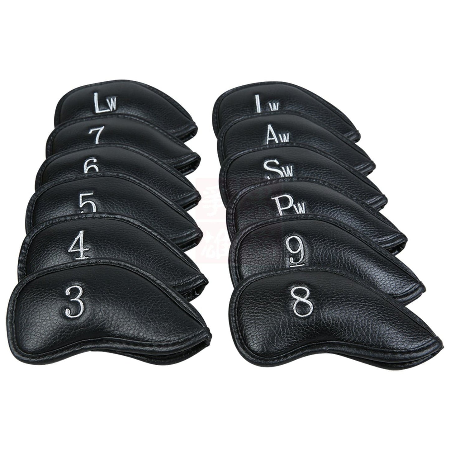 Black leather iron covers golf Set Right Hand