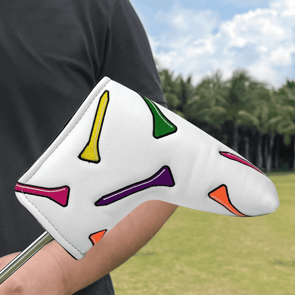 Dancing tees white Leather putter blade headcover