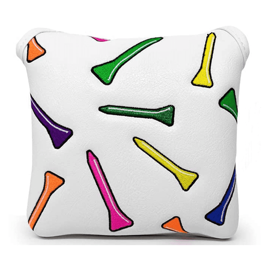 colorful tees mallet putter covers front