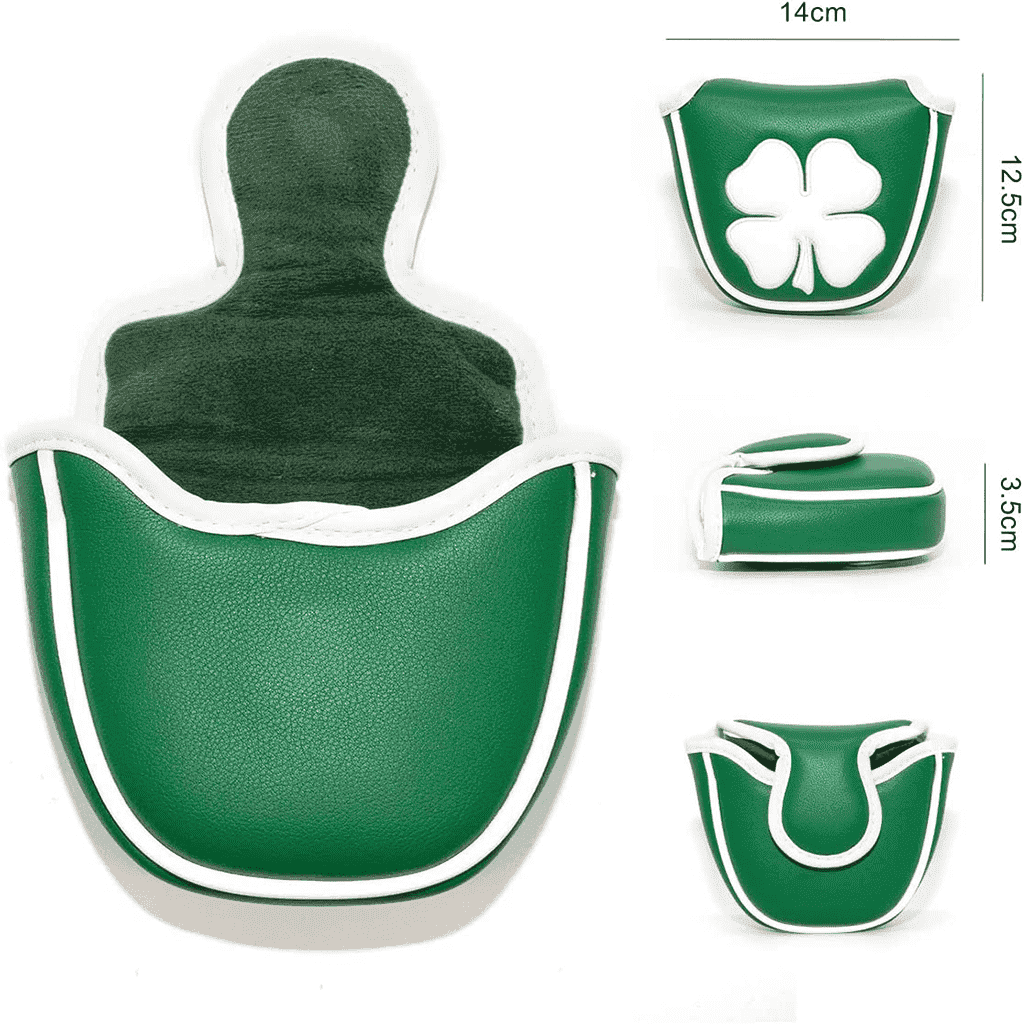 Green lucky clover putter headcovers mallet