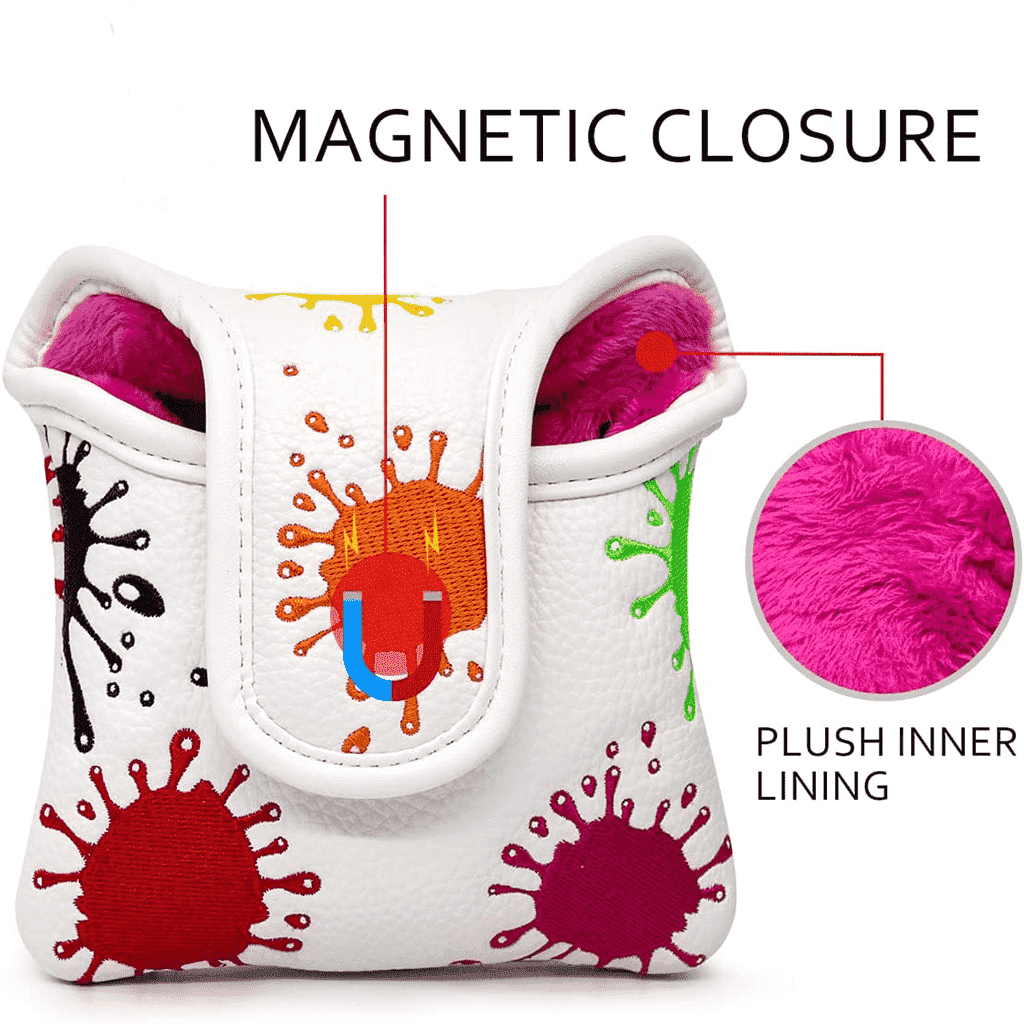 Colorful Ink Spots mallet putter head cover with magnetic closure