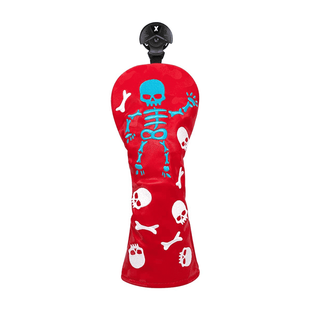 Red Leather Skeleton fairway wood head covers