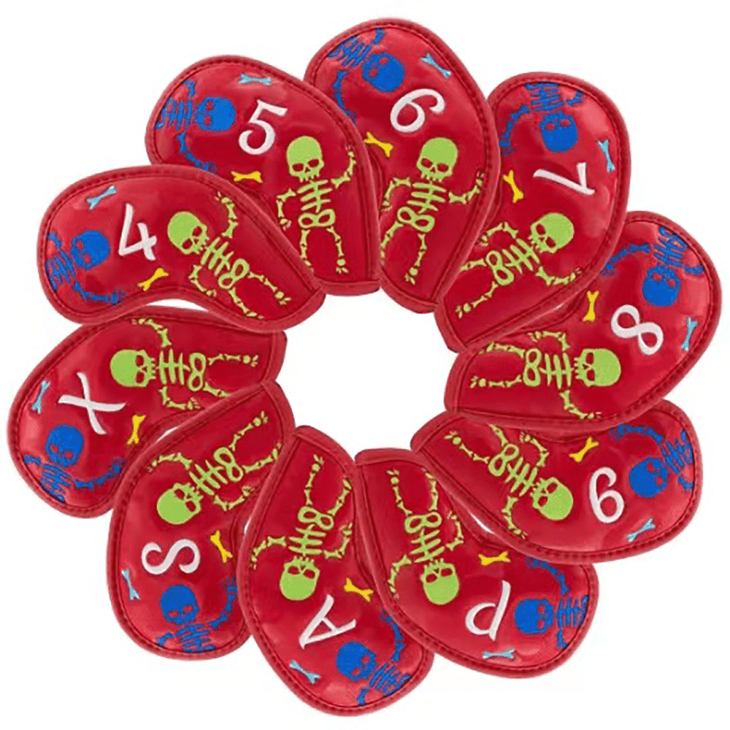 Red Leather Skeleton iron covers set of 10pcs(4-9,PSAX)