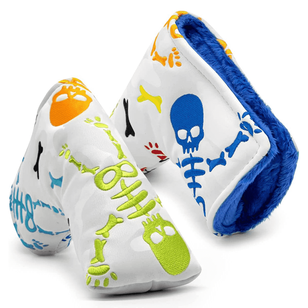 White Leather Skeleton putter blade headcover