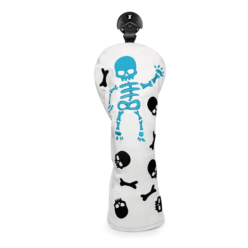White Leather Skeleton fairway wood head covers