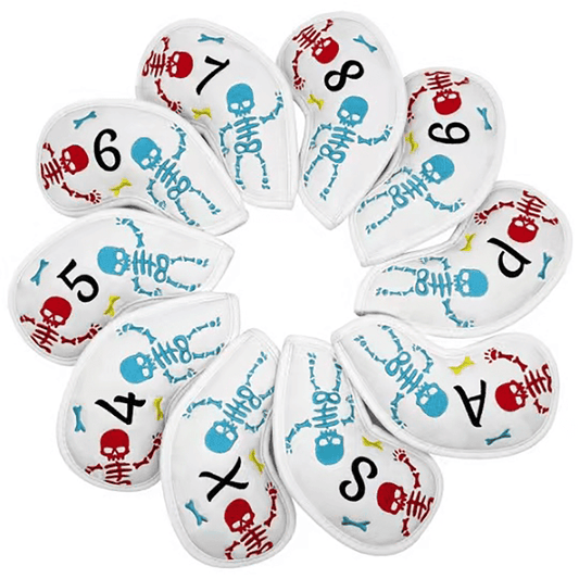 White Leather Skeleton iron covers set of 10pcs(4-9. PSAX)