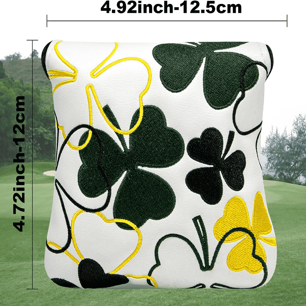 white shamrock putter headcovers mallet size