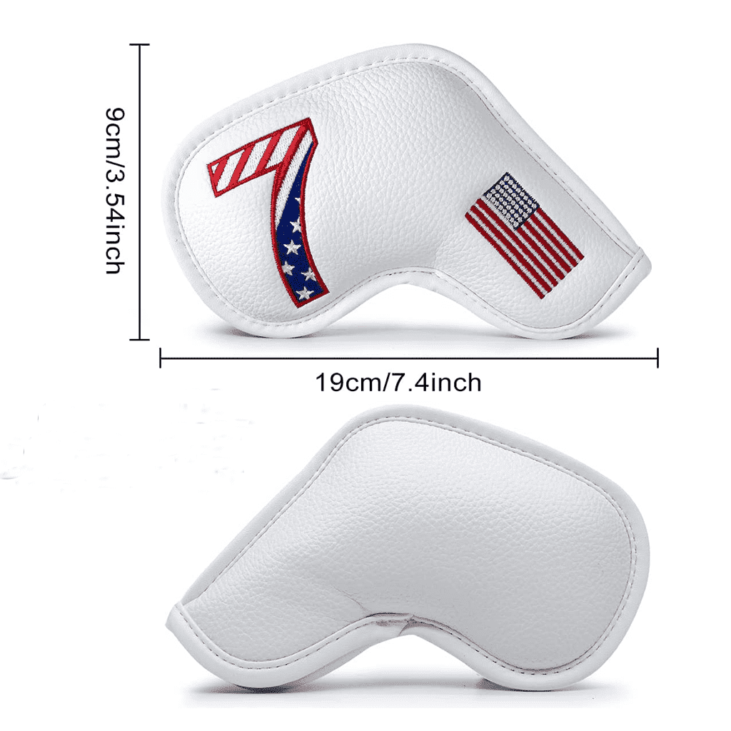 White USA Flag golf club iron covers size