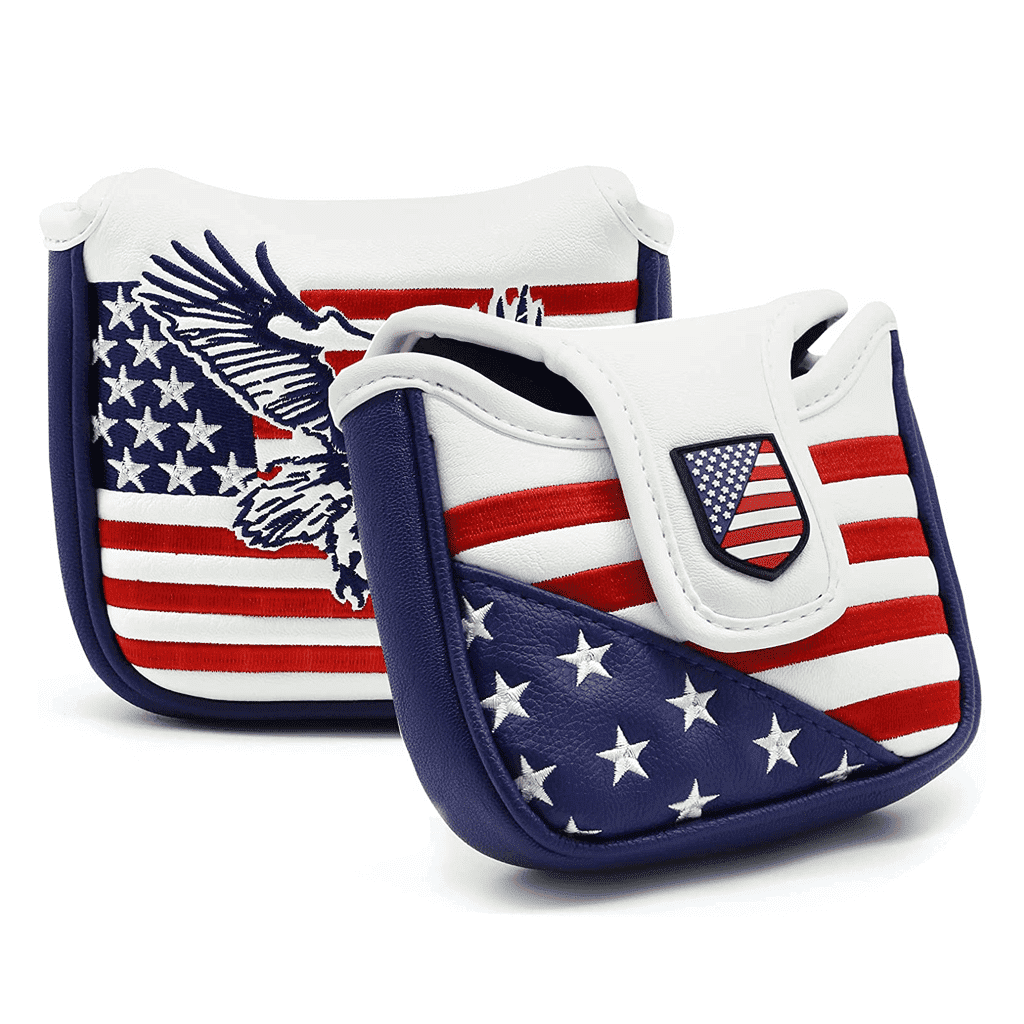 Eagle leather mallet putter cover front and back sides