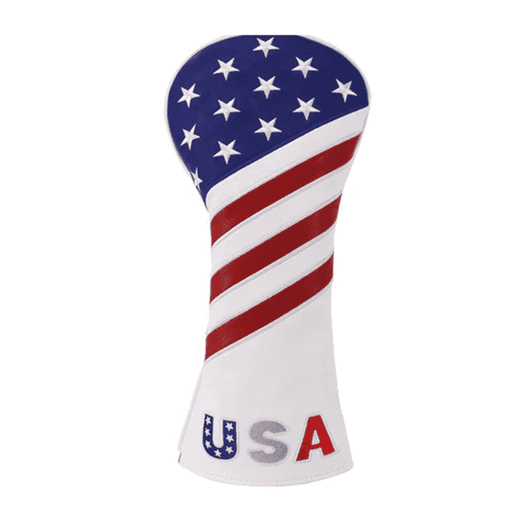red white and blue golf head covers for driver