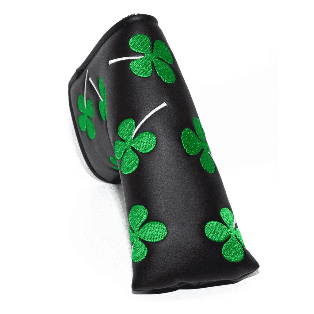 Irish Black Leather putter blade cover front