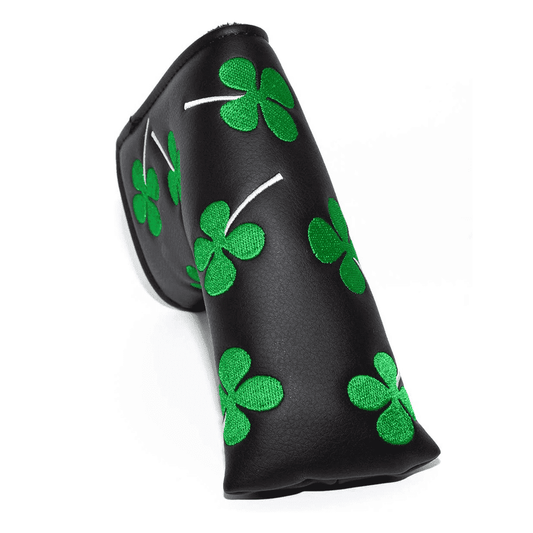 Irish Black Leather putter blade cover front