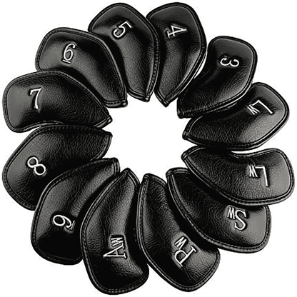 leather golf club iron covers set of 10pcs(3-9,PASL)