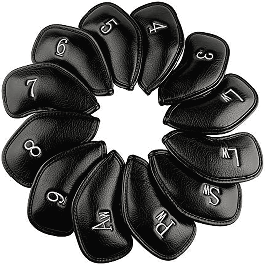 leather golf club iron covers set of 10pcs(3-9,PASL)