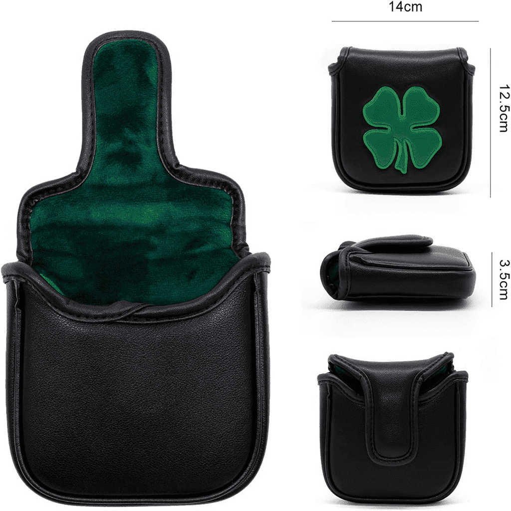 Black lucky clover square putter headcovers mallet size