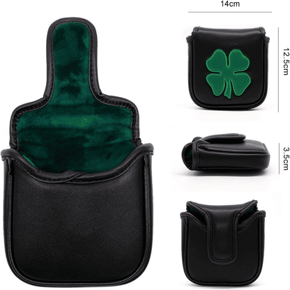 Black lucky clover square putter headcovers mallet size