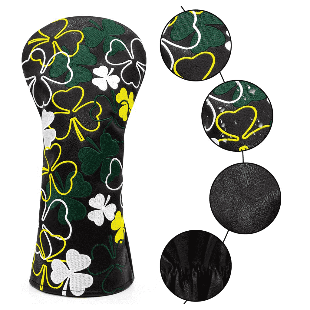 Black Shamrock Embrodery Golf Driver Covers 