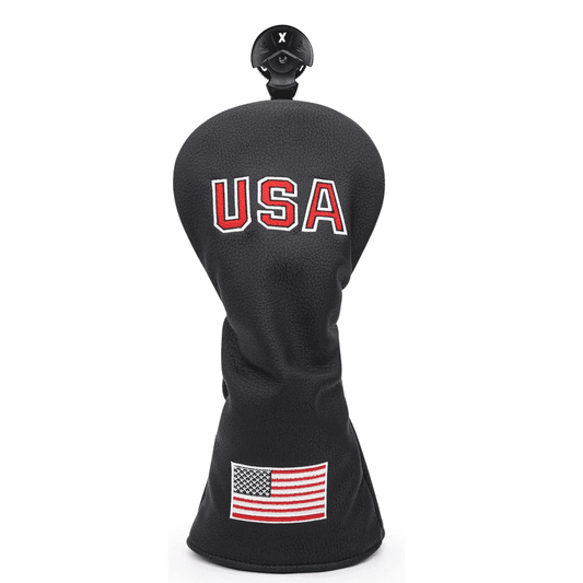 Black USA Flag fairway wood head covers