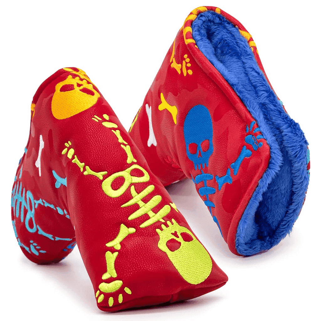 Red Leather Skeleton putter headcovers blade