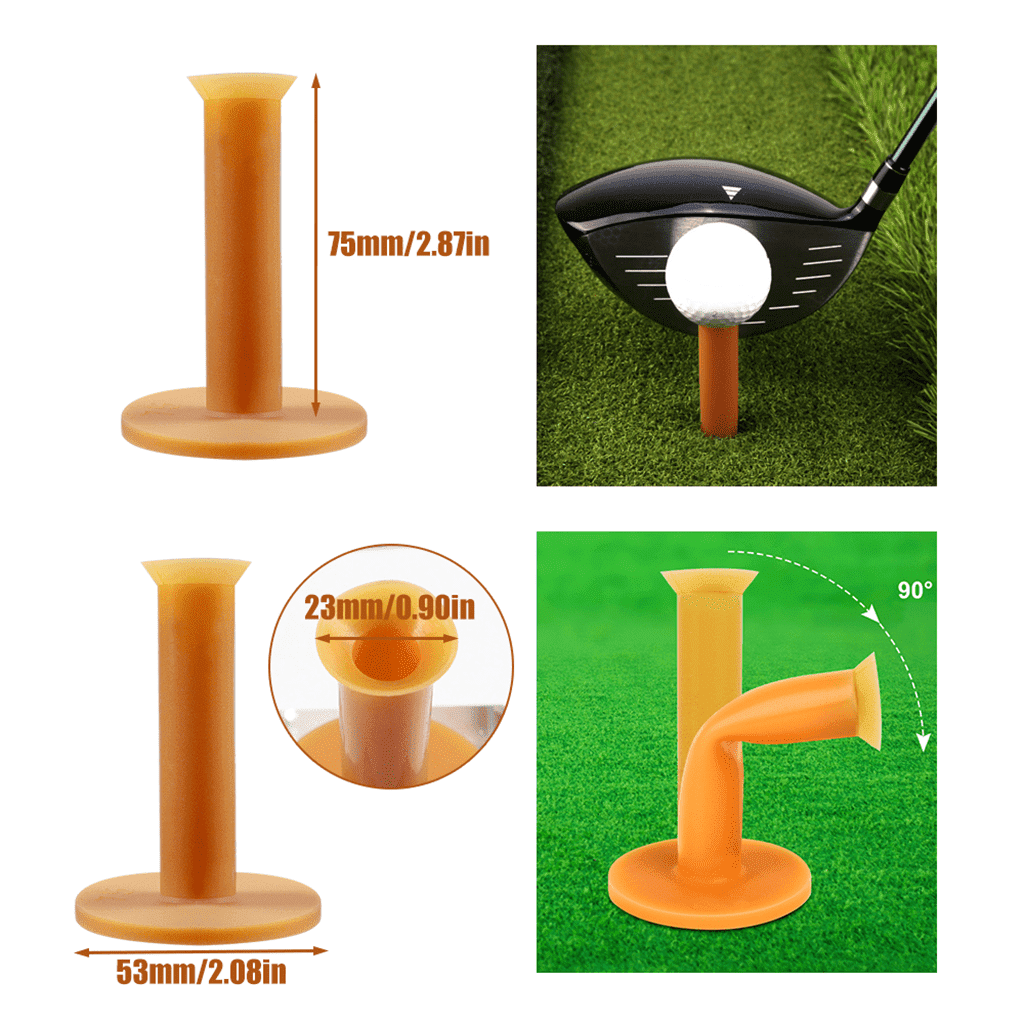 Golf rubber tees for range mats with 2.87inch height and an larged top for better placing of balls.