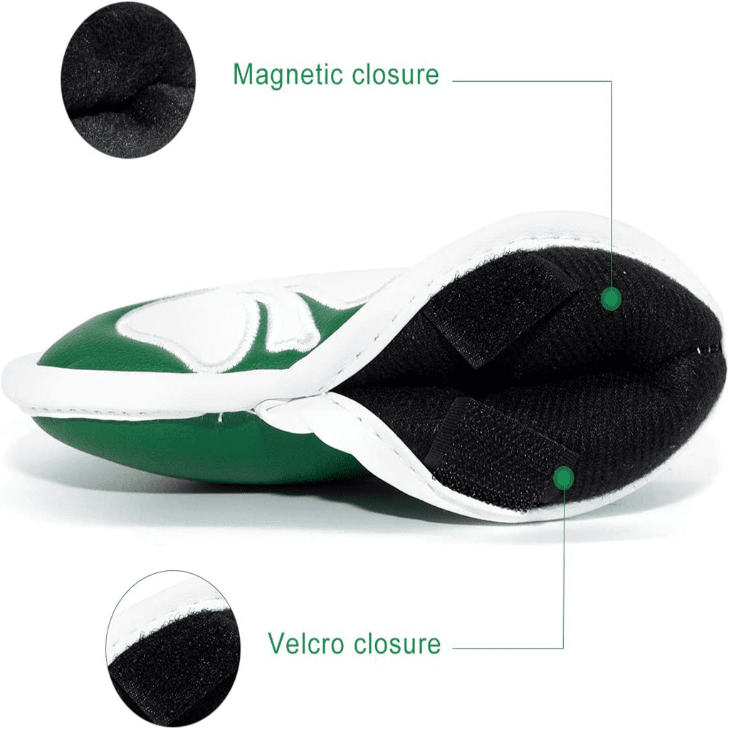Green Clover golf club iron covers with velcro closure