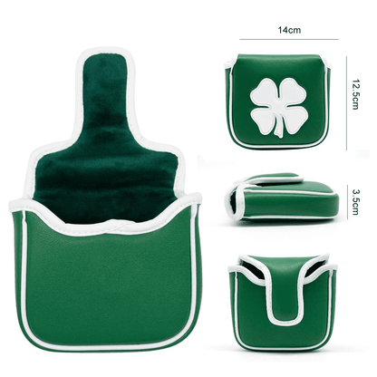 Green lucky clover square putter headcovers mallet size