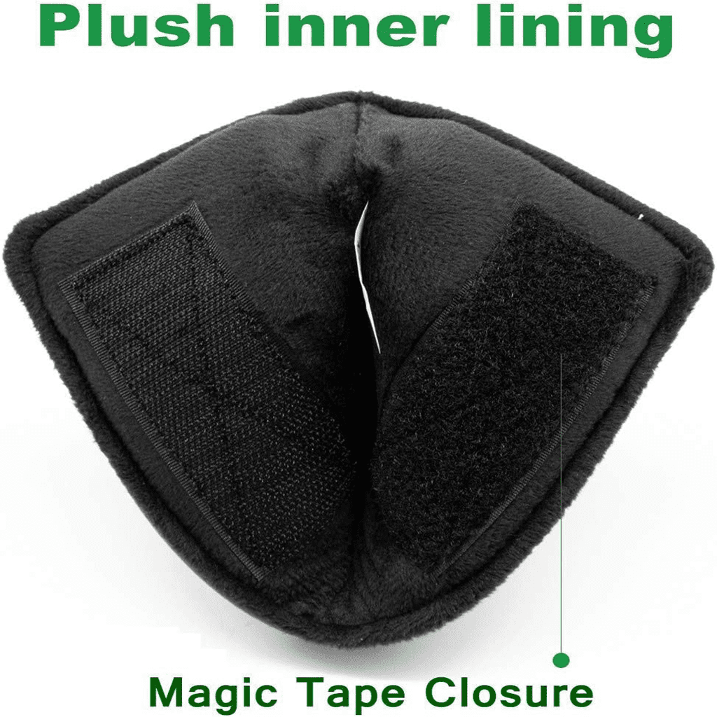 Irish white Leather putter blade headcover with velcro closure