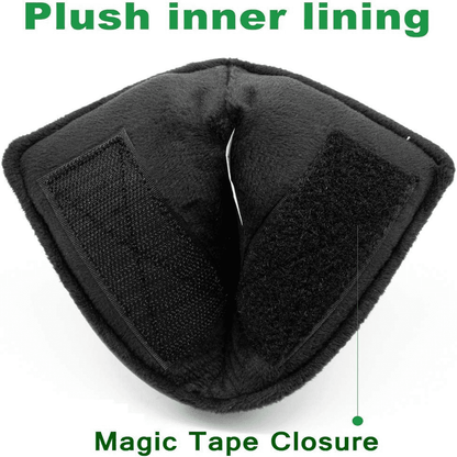 Irish white Leather putter blade headcover with velcro closure