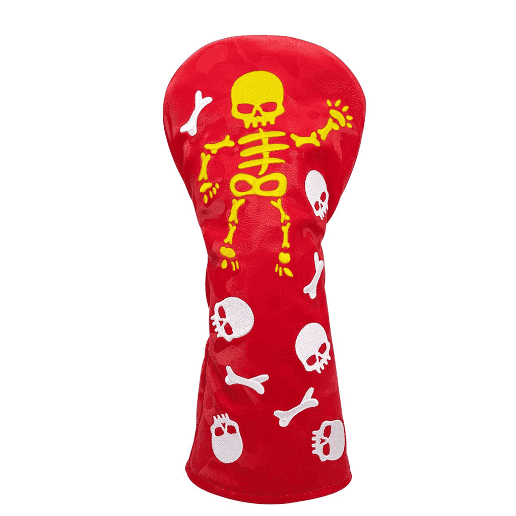 Red Leather Dancing Skeleton Driver Headcover