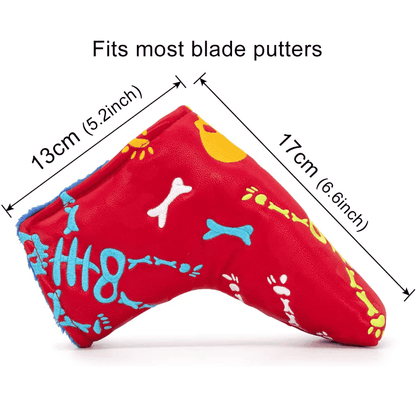 Red Leather Skeleton putter blade headcover size