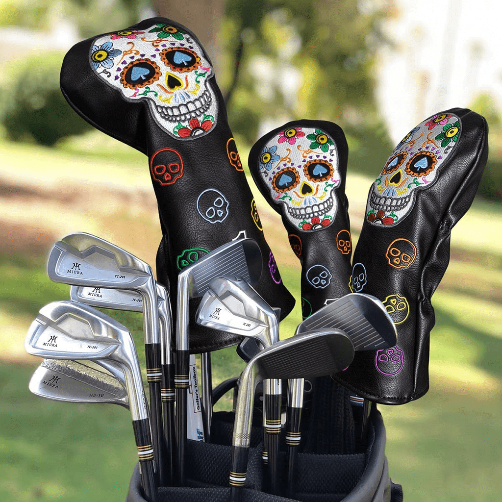 Sugar Skull Driver Covers in golf bag