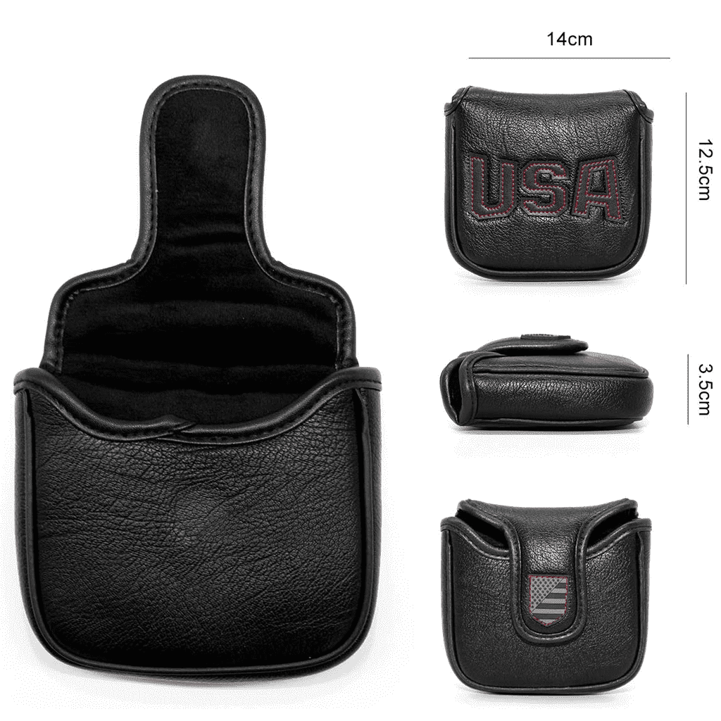 Black Leather USA Mallet Putter Cover Gloof Golf Gloofgolf Black Leather USA Mallet Putter Cover Gloof Golf Gloofgolf