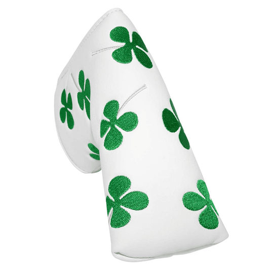 Luck of the Irish white Leather putter covers blade