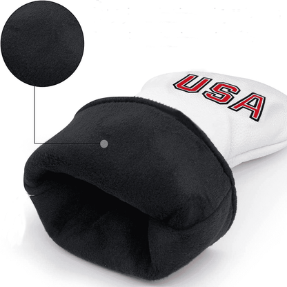 White USA Flag headcovers for hybrids interior side