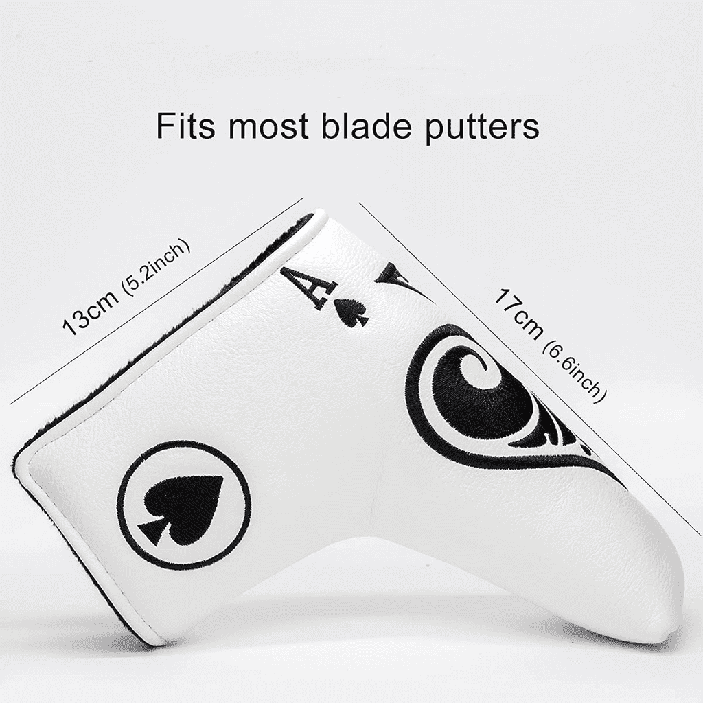 Spade Ace white Leather putter blade headcover size