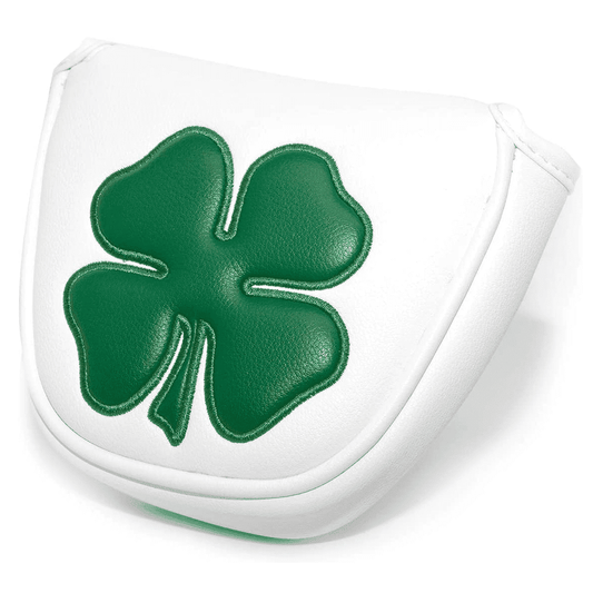 White lucky clover mallet putter covers
