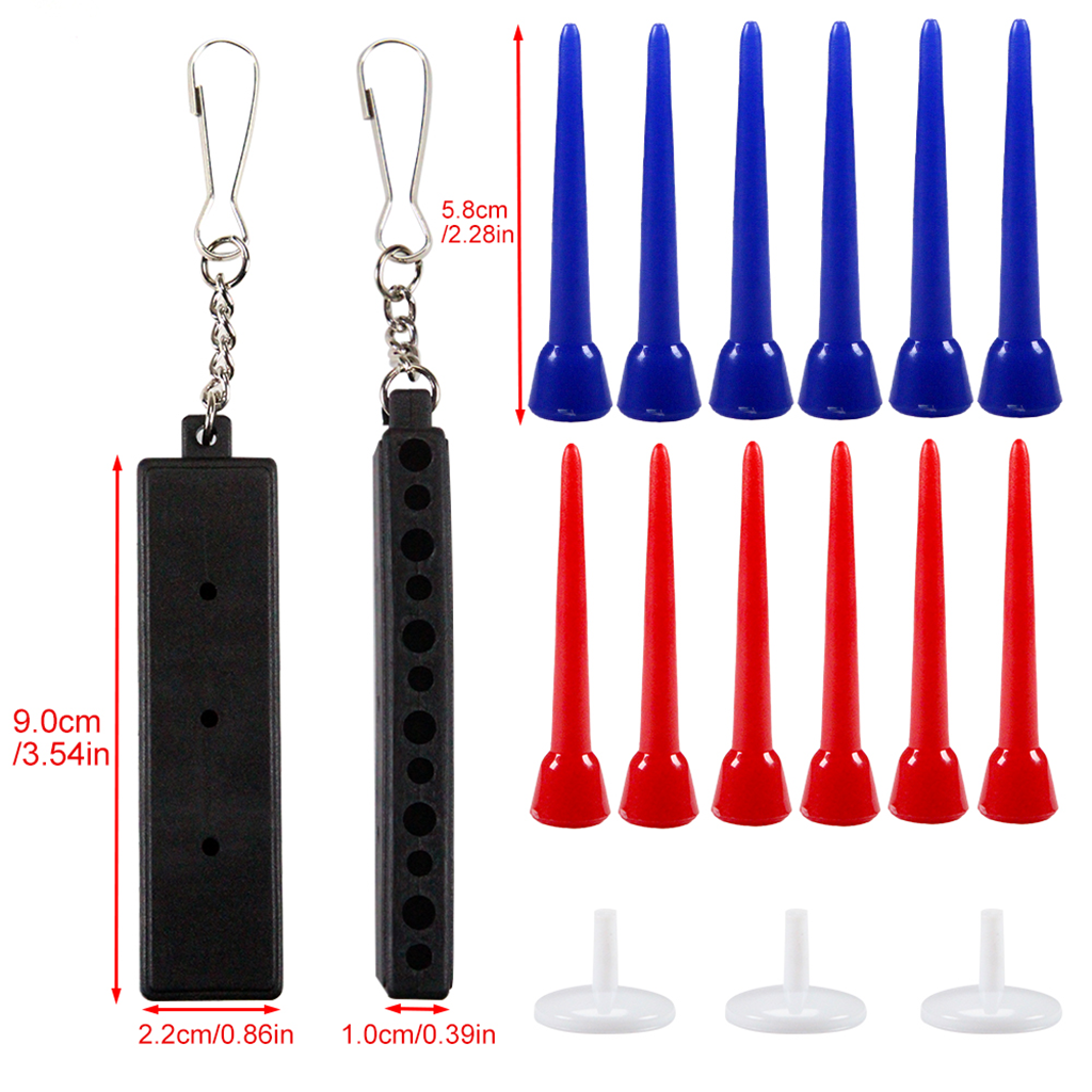  Golf tee holder holds up to 12 golf tess and 3 range tees with clips attachable to golf bags